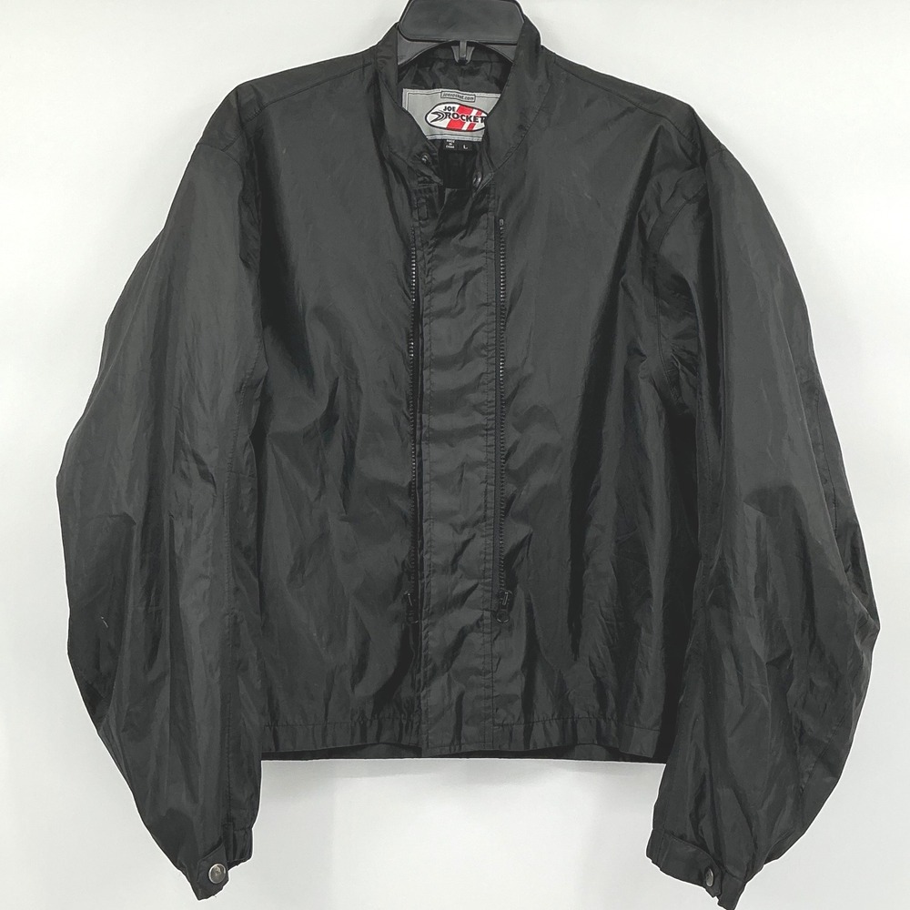 Joe Rocket Motorcycle Jacket Lightweight‎ Black Biker Windbreaker Men's L